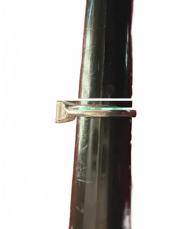 Emerald Cut Clear Stone Silver Tone Ring Size 8 - Picture 4 of 7